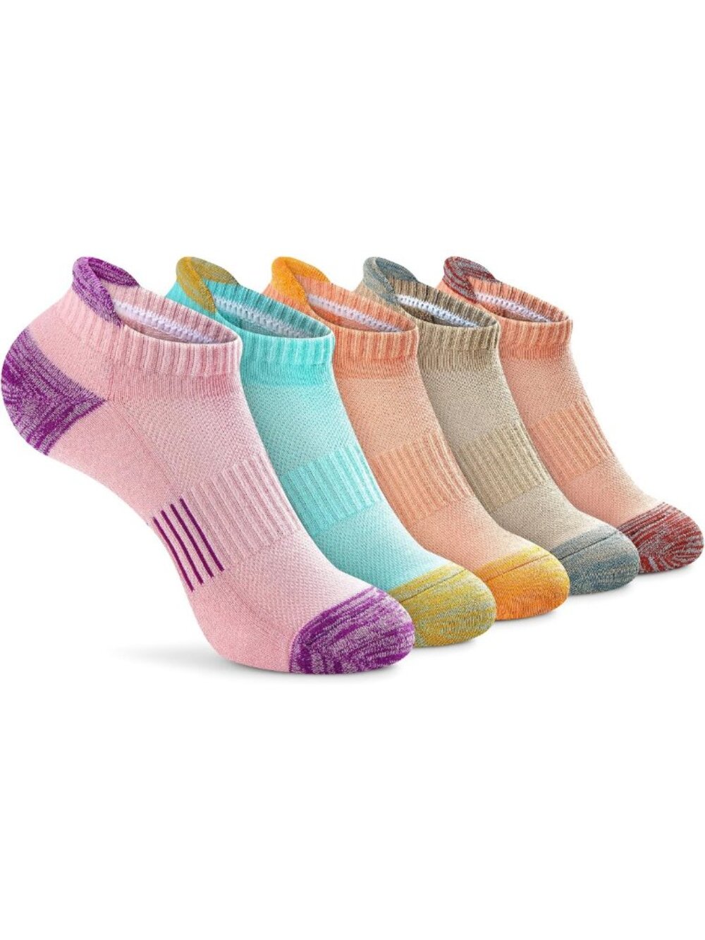 Cushioned No Show Ankle Socks for Women - 5 Pairs Athletic Running Gear